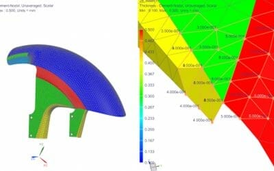 How to validate the distribution of 2D element thickness in NX
