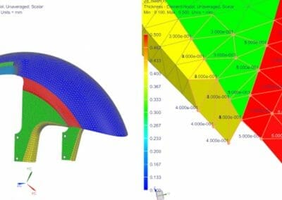 How to validate the distribution of 2D element thickness in NX