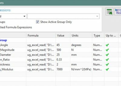 How to drive NX expressions from a spreadsheet
