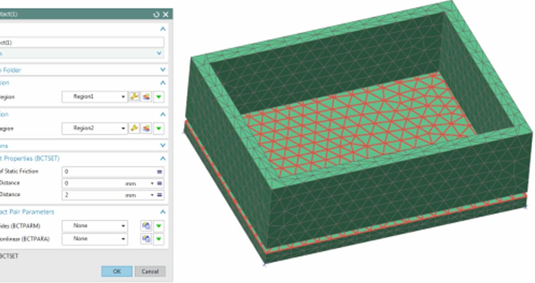 How to preview NX NASTRAN contact and glue regions