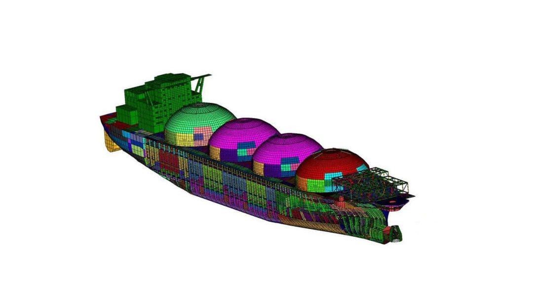 A ship modeled in Simcenter Femap