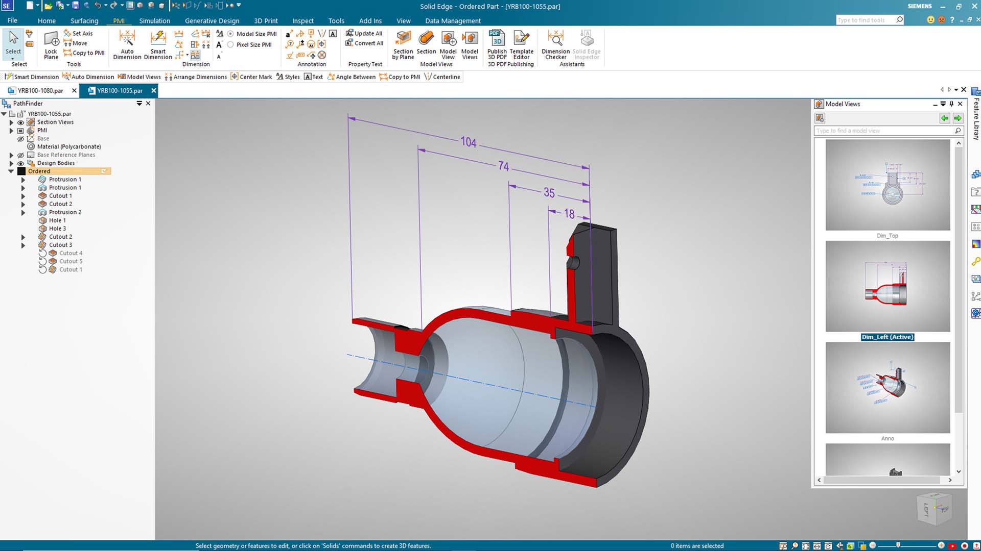 Model based definition in Siemens Solid Edge 2023