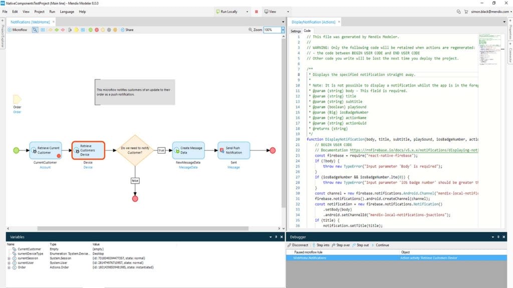 Mendix low-code platform for visual model-driven development