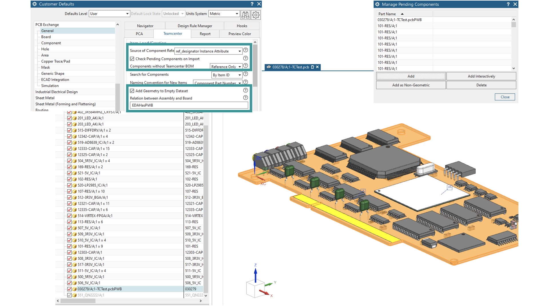 Integrated circuit test in PCB Exchange