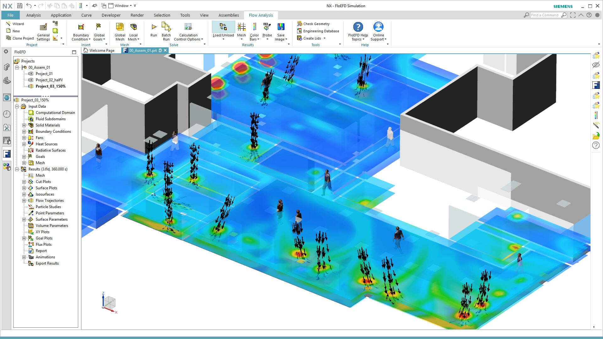 Siemens_FloEFD_HVAC_simulation Siemens building HVAC CFD simulation using FloEFD