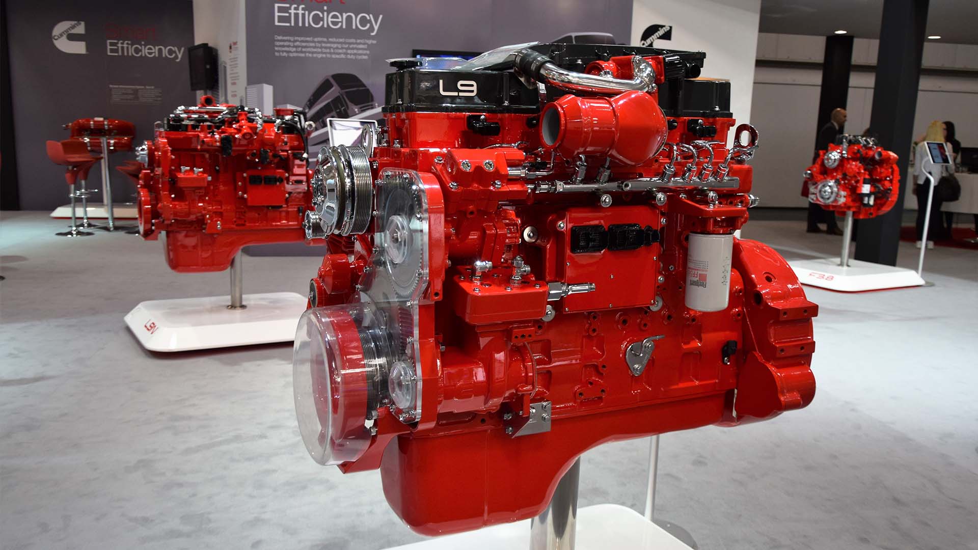 A diesel truck engine