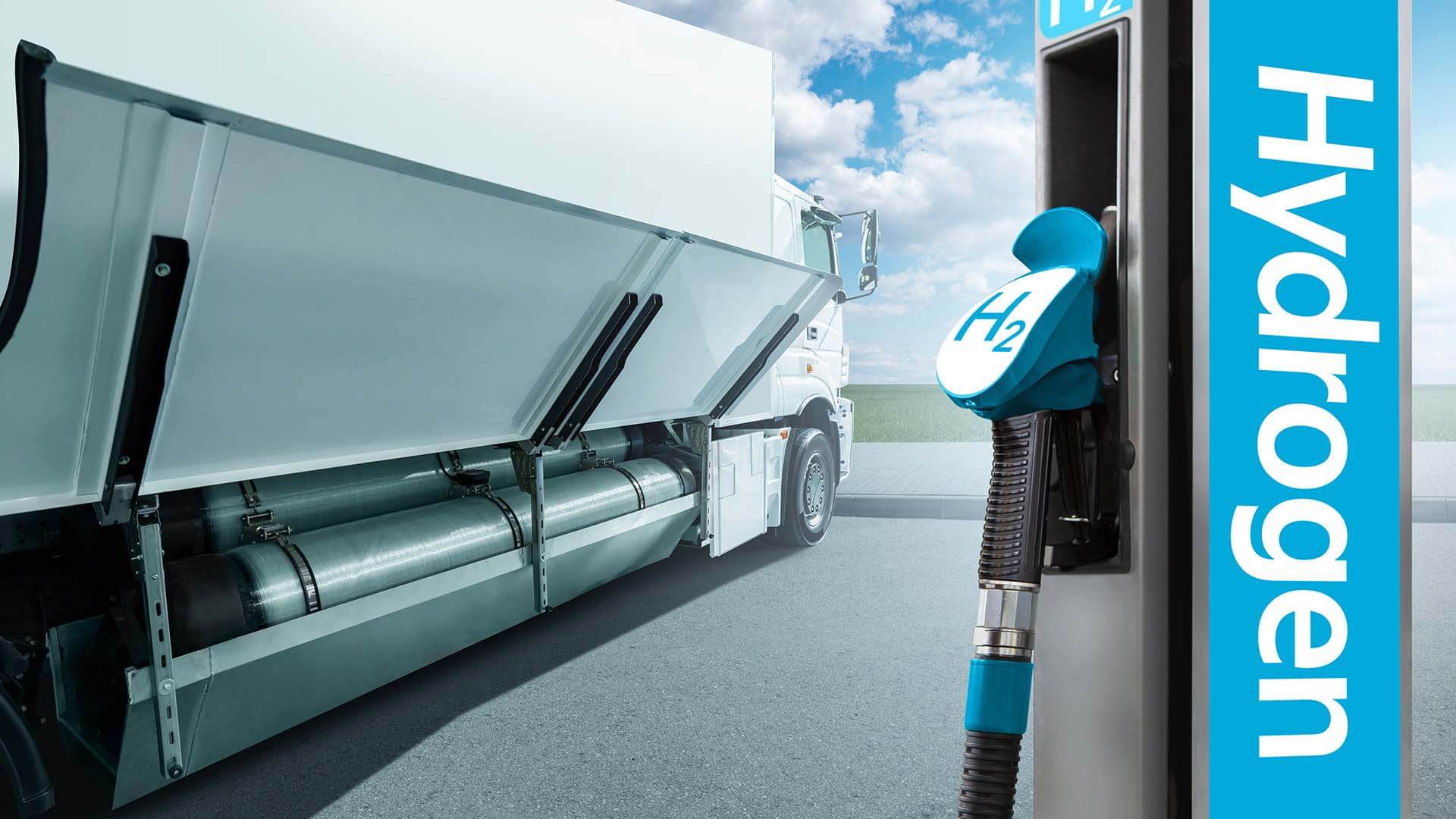 A hydrogen refueling station for trucks