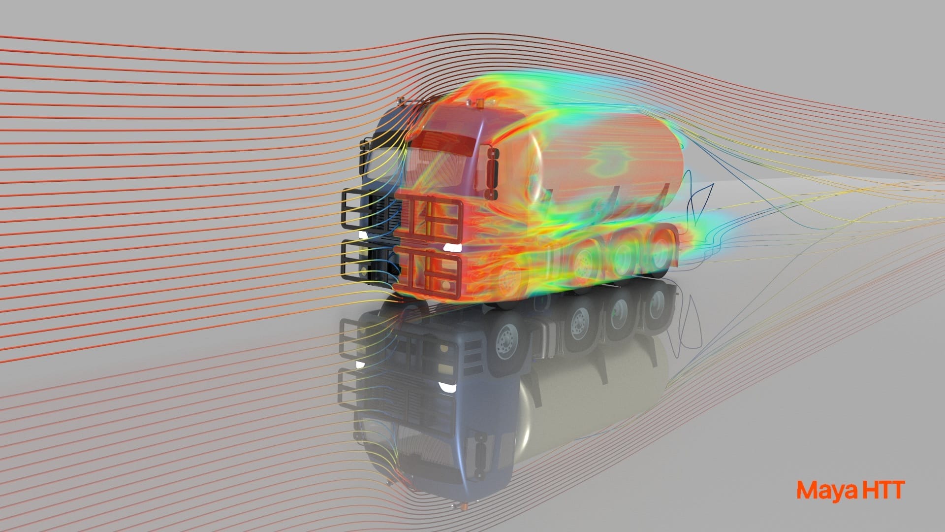 STAR-CCM+ truck CFD rendering